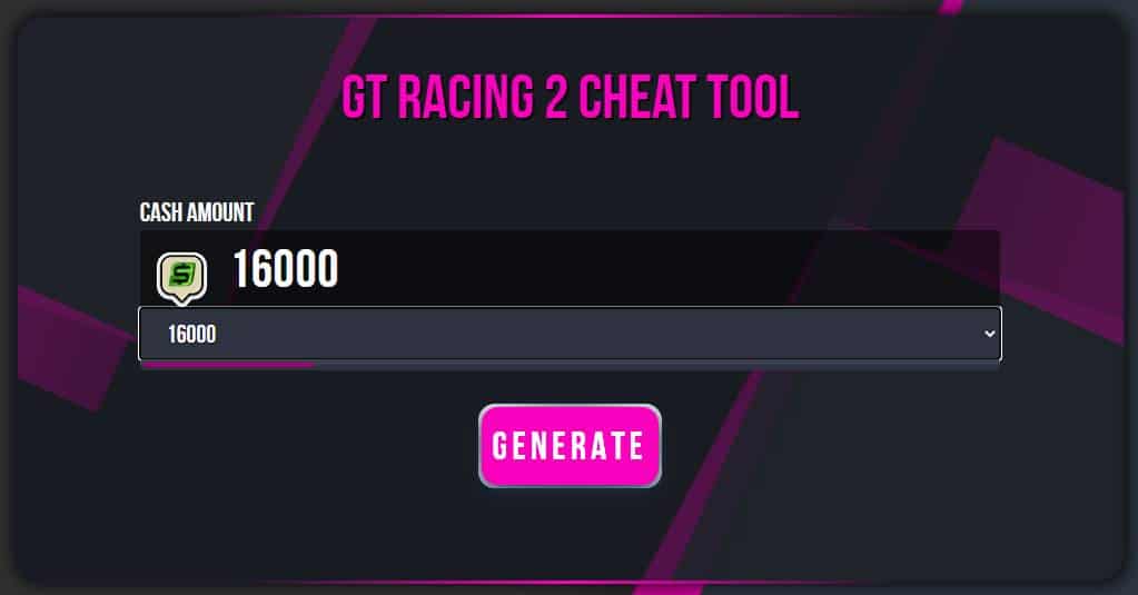 GT Racing 2 generator for unlimited money