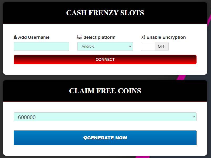 Cash Frenzy generator for free coins and spins