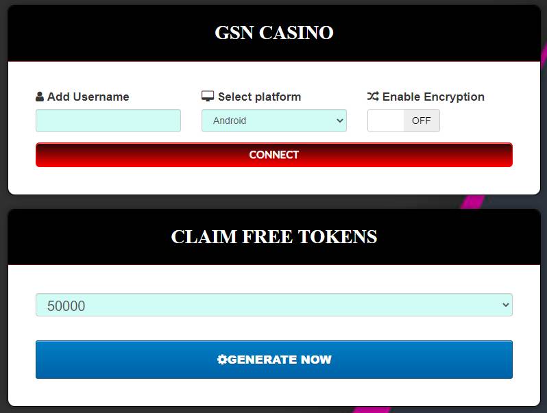GSN Casino generator for free tokens