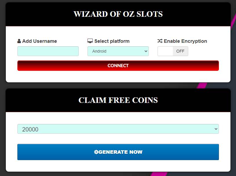 Wizard Of Oz Slots generator for free coins