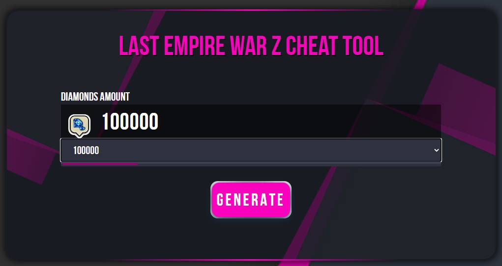 Last Empire War Z generator for unlimited diamonds