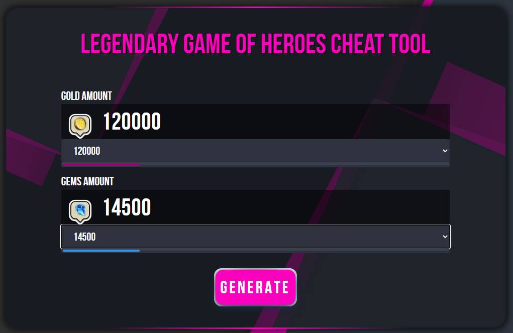 Legendary Game of Heroes generator for free gems and gold