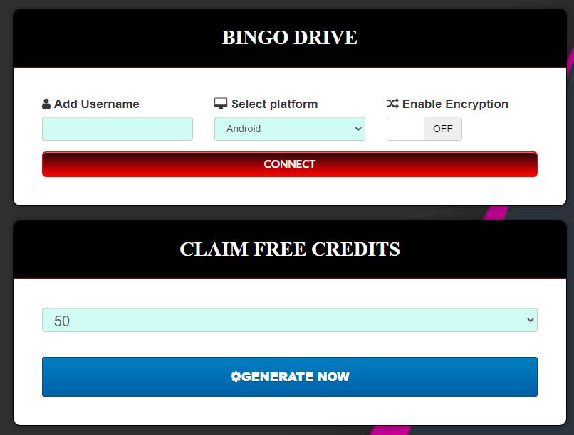 Bingo Drive generator for free credits 