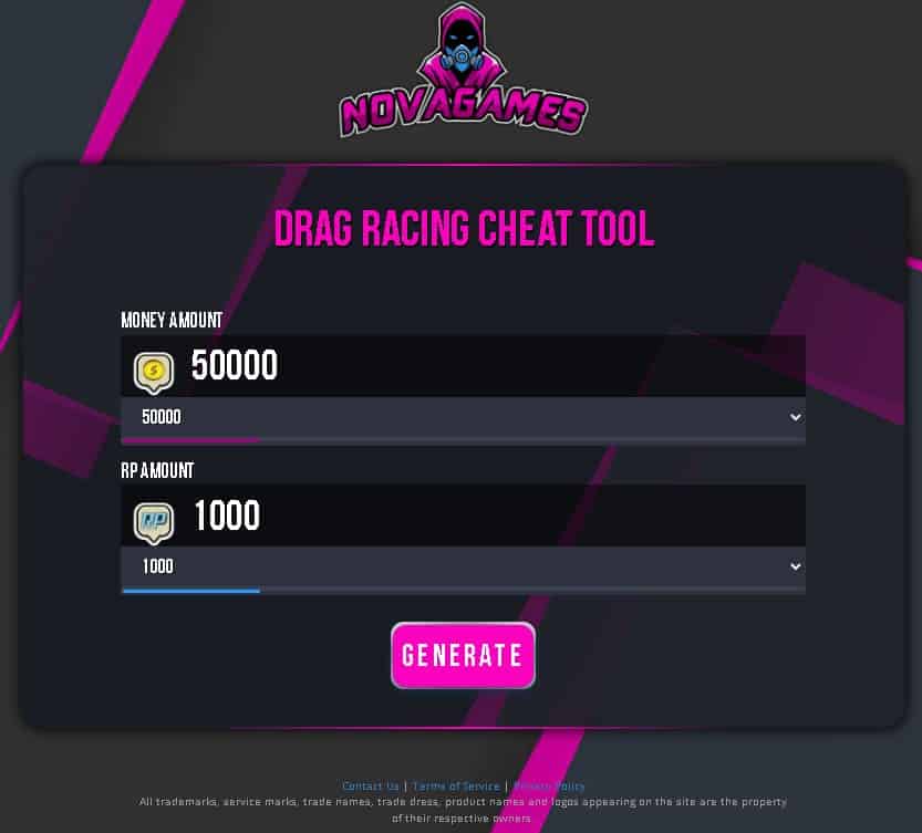Drag Racing 2 generator for unlimited money and RP