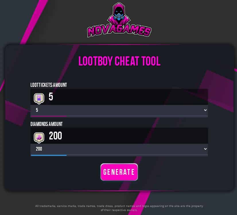Lootboy generator for free diamonds and loot tickets