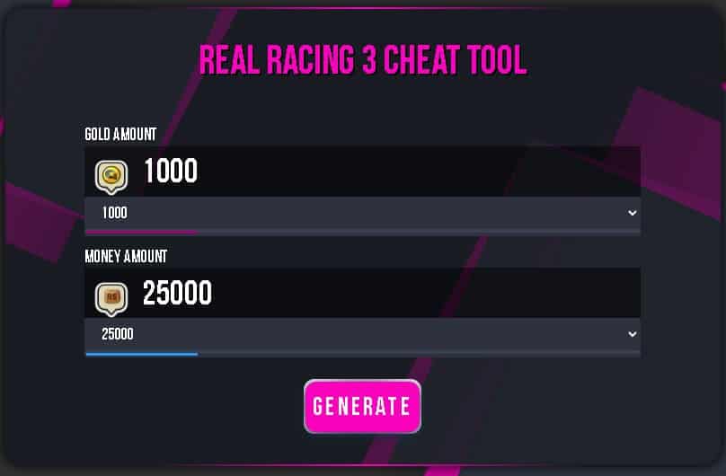 Real Racing 3 generator for free gold and money