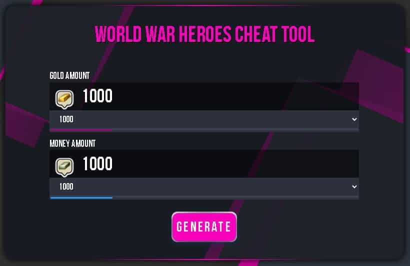 World War Heroes generator for unlimited gold and money