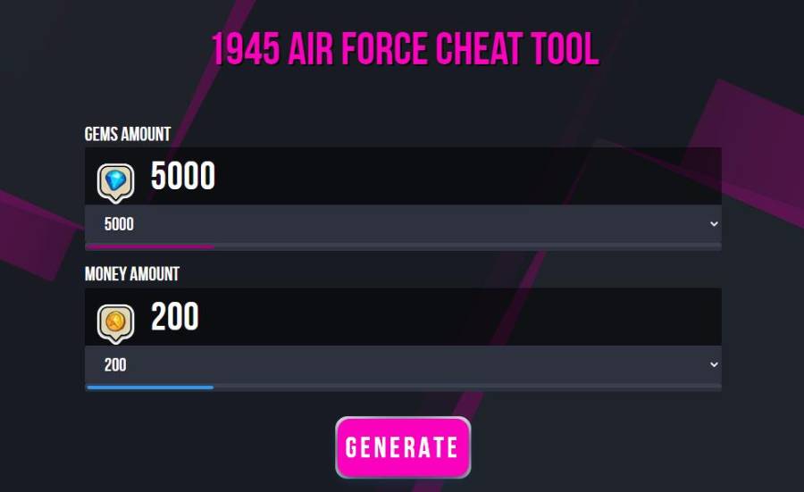 1945 Air Force gems and money generator