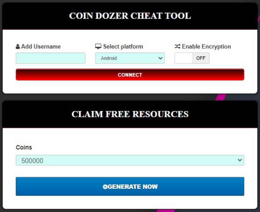 Coin Dozer coins generator
