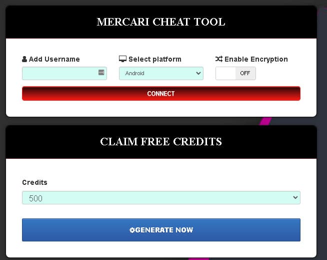 Mercari generator for free credits