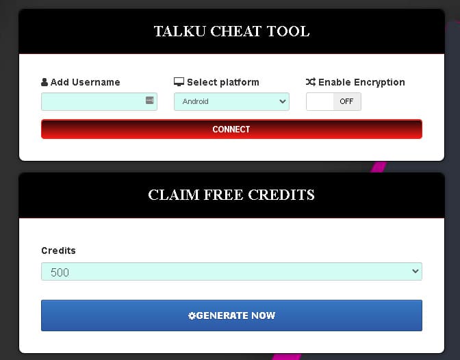TalkU generator for free credits