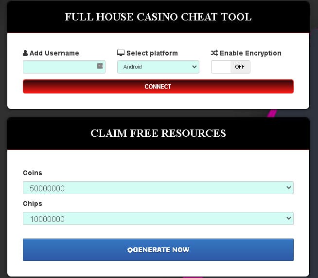 Full House Casino cheat tool