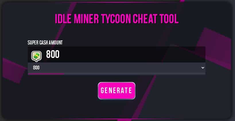 Idle Miner cheat tool for unlimited super cash