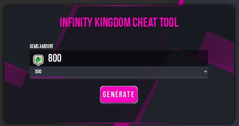 Infinity Kingdom hack tool for free gems