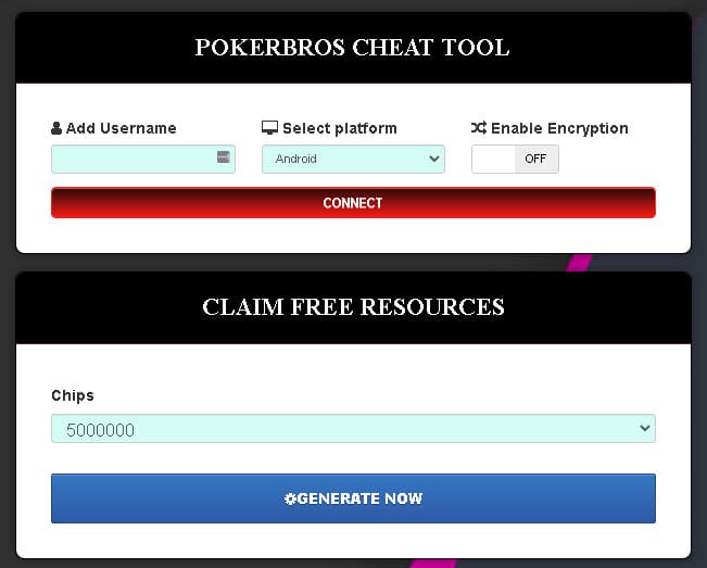 PokerBros generator for free chips